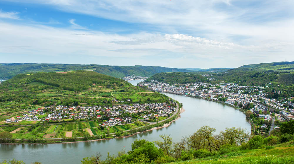 A view of Boppard on the Rhine River in Germany