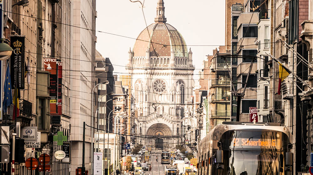Saint Mary's Church in downtown Brussels, Belgium