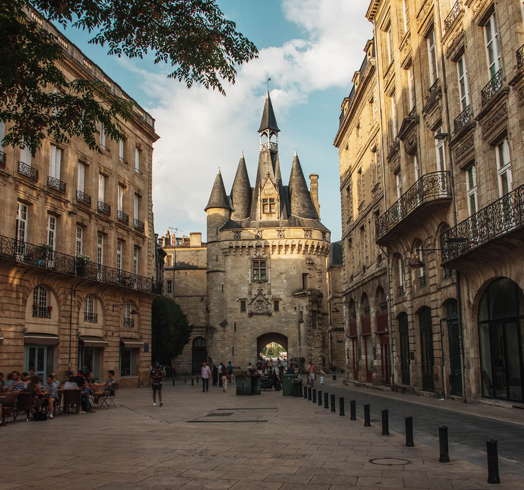 Porte Cailhau, one of the main entrances to the old city, in Bordeaux, France.