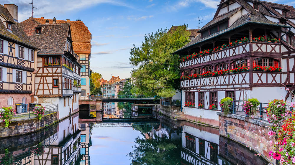 Strasbourg, France. Traditional half timbered houses of Petite France.
