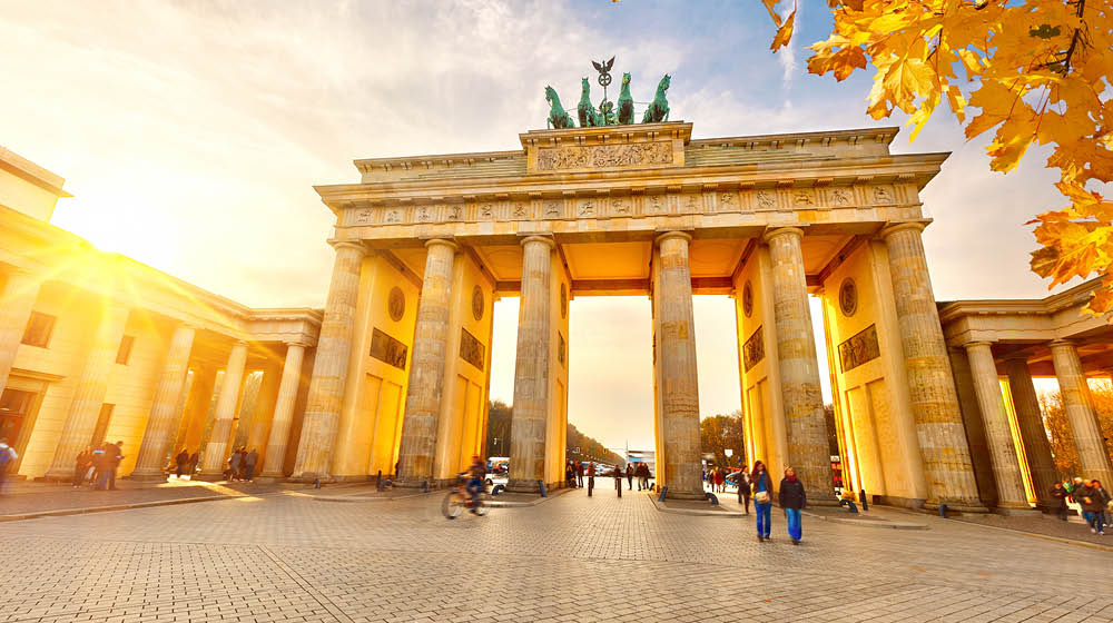 Brandenburg gate at sunset, Berlin
