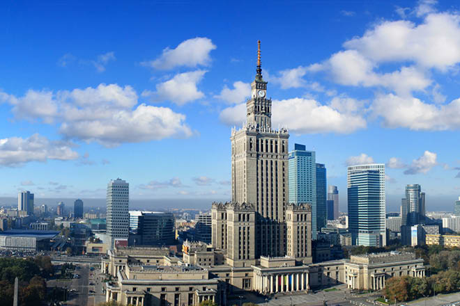 Warsaw panorama with Palace Science and Culture