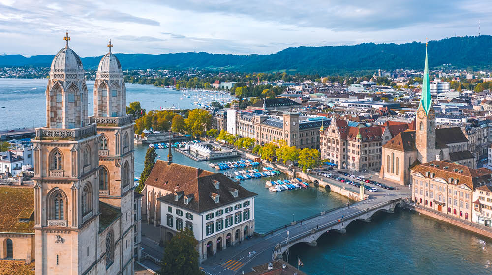 Autumn cityscape of Zurich, Switzerland