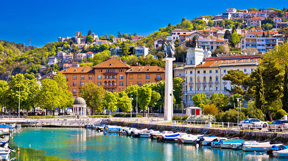 City of Rijeka Delta and trsat view, Kvarner bay, Croatia