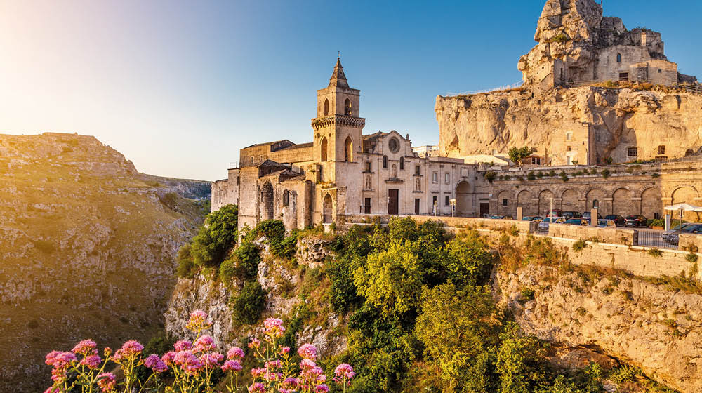 Ancient town of Matera (Sassi di Matera) at sunrise, Basilicata, southern Italy