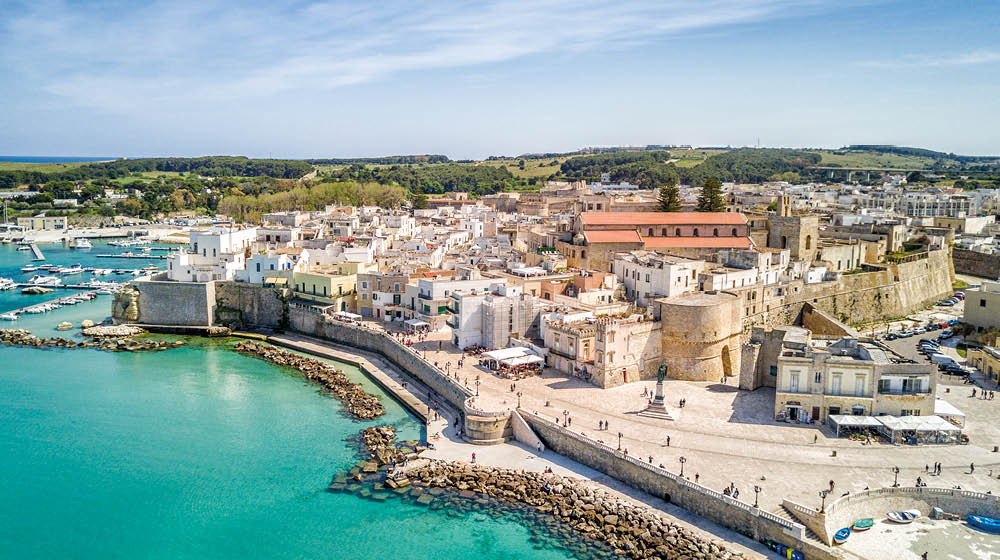 Otranto with historic Aragonese castle in the city center, Apulia, Italy