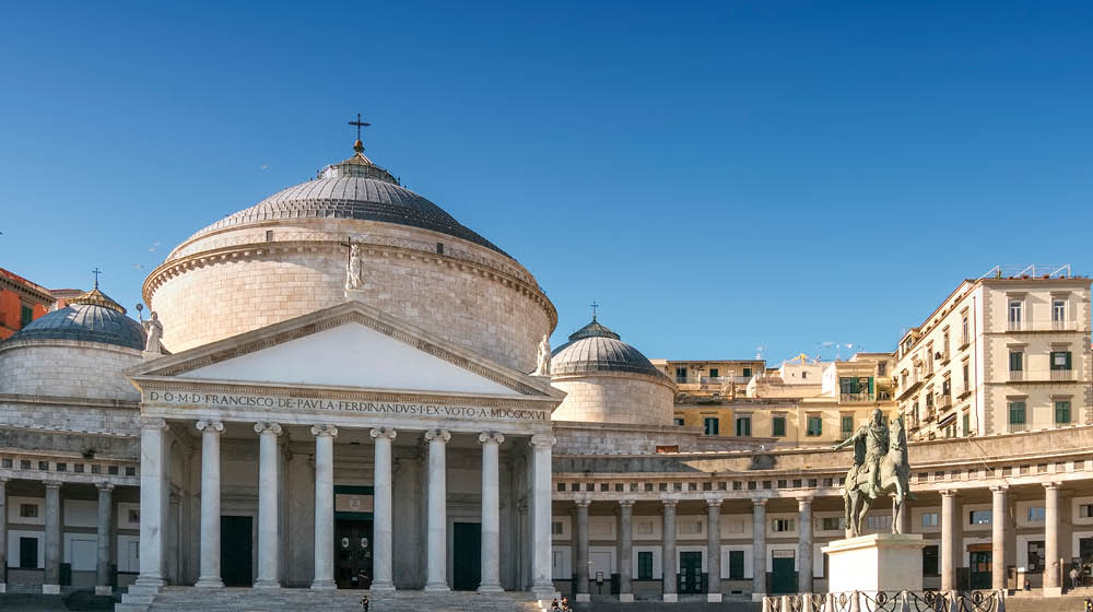 San Francesco di Paola church in Plebiscito square in Naples, Italy