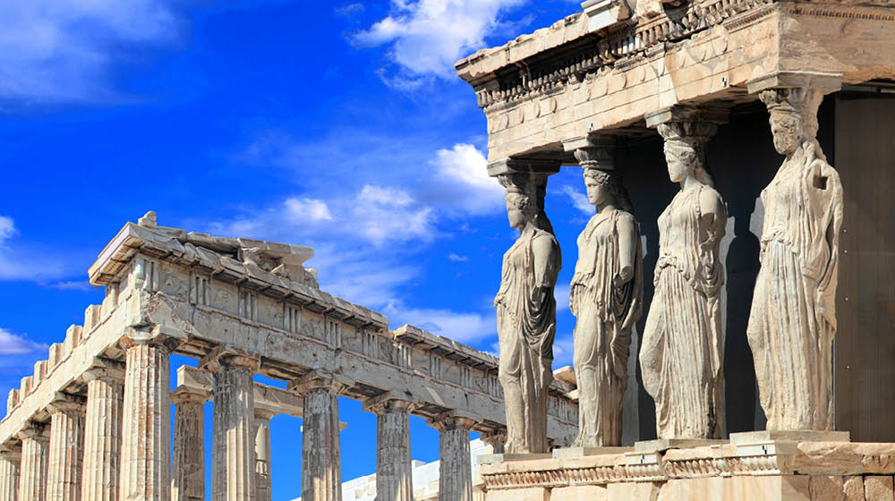 Caryatids, erechtheion temple Acropolis, Athens Greece