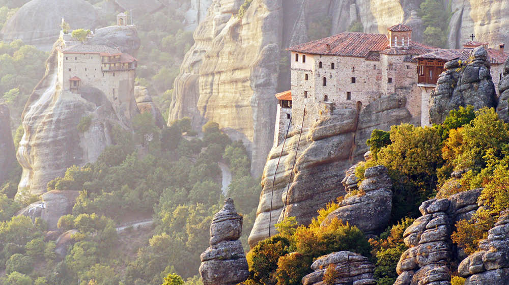 Meteora. The Monasteries Rousanoun and St. Nicholas Anapausas. Greece 