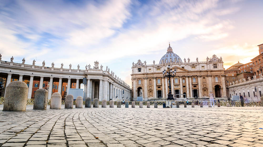 Saint Peter's Basilica and square in Vatican City, Rome, Italy