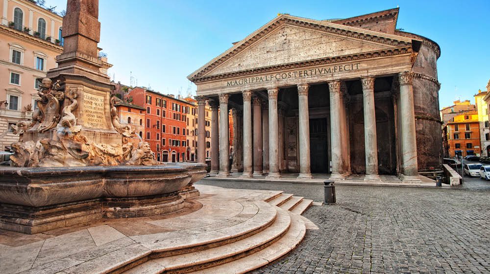 View of the Pantheon, Rome, Italy, in the early morning