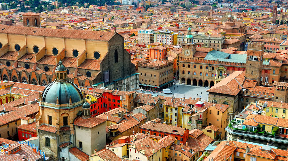 Italy, Bologna view from Asinelli tower.