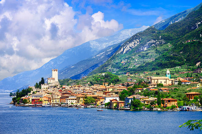 Pictorial Lago di Garda, view of Malcesine