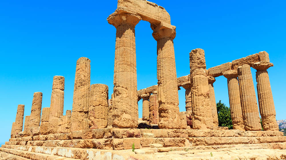 Temple of Juno in famous ancient Greece Valley of Temples, Agrigento, Sicily, Italy. UNESCO World Heritage Site.