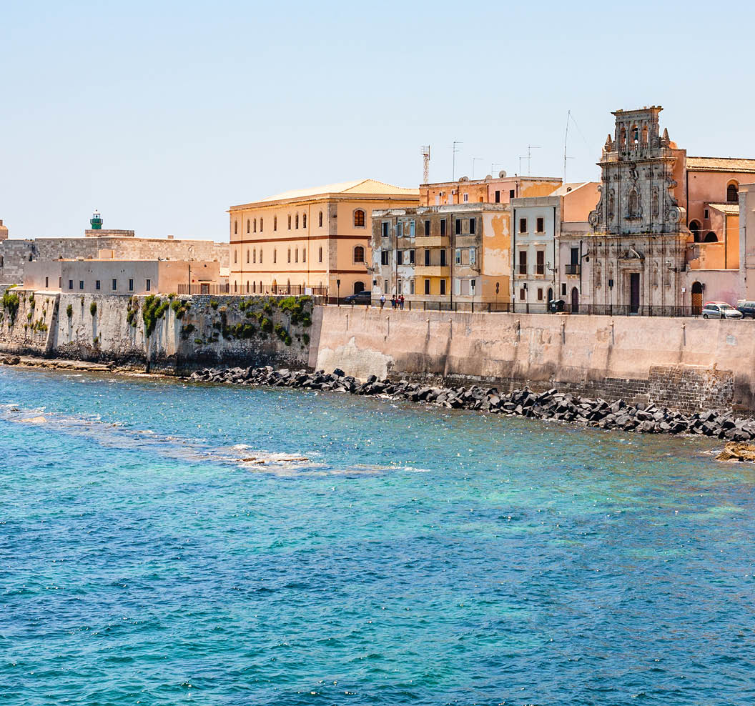 travel to Italy - embankment in Syracuse city in Sicily