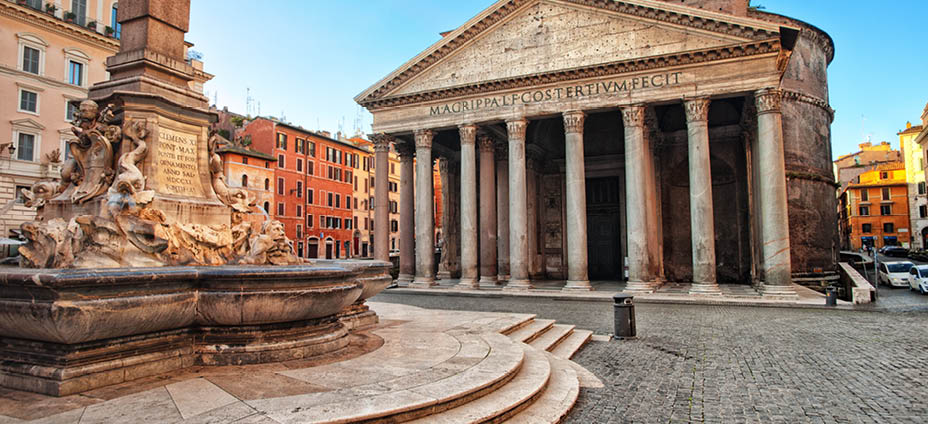 View of the Pantheon, Rome, Italy, in the early morning