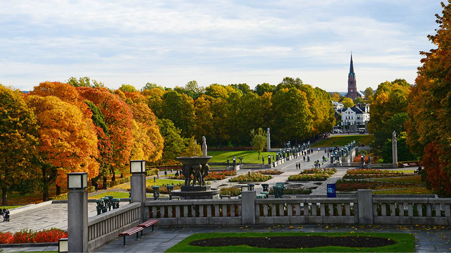 Vigeland Park in Oslo, Norway during Autumn