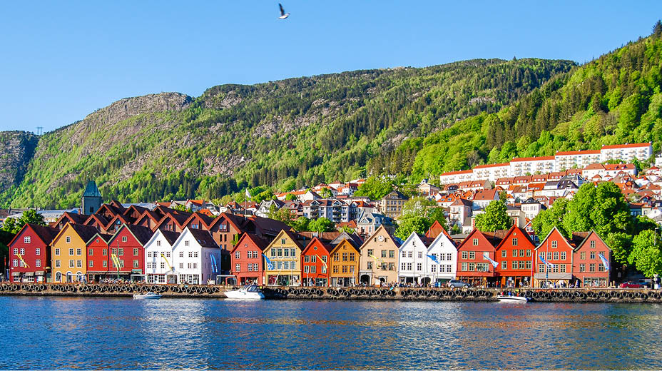 Cityscape view of Bergen, Norway