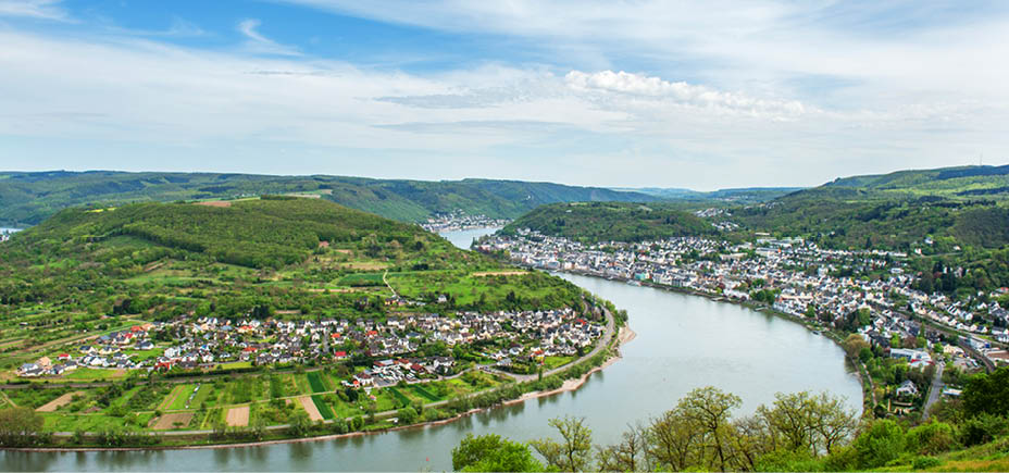 A view of Boppard on the Rhine River in Germany
