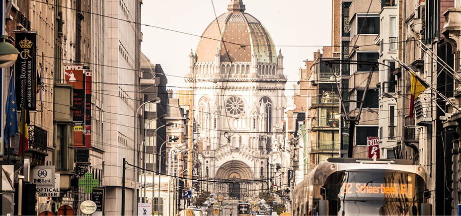Saint Mary's Church in downtown Brussels, Belgium