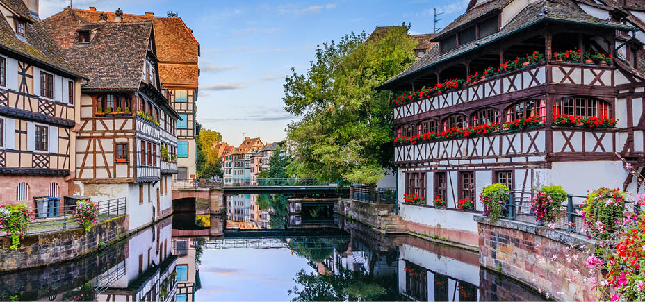 Strasbourg, France. Traditional half timbered houses of Petite France.