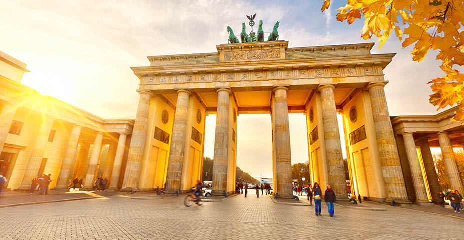 Brandenburg gate at sunset, Berlin