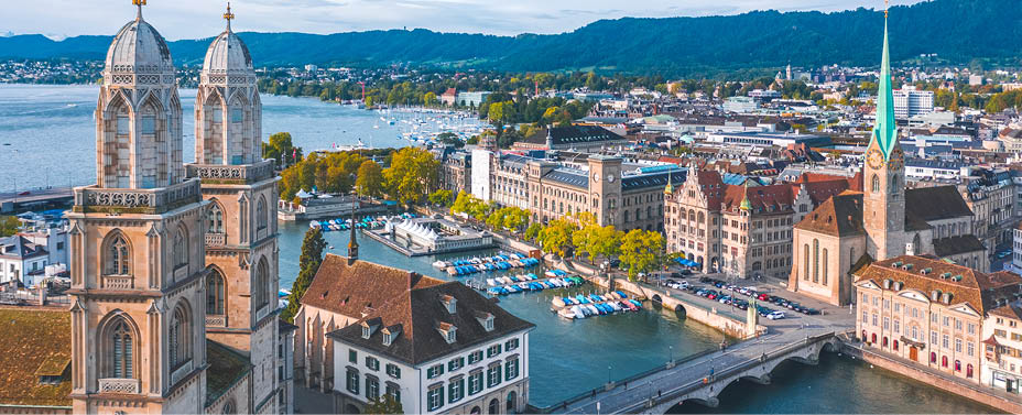 Autumn cityscape of Zurich, Switzerland