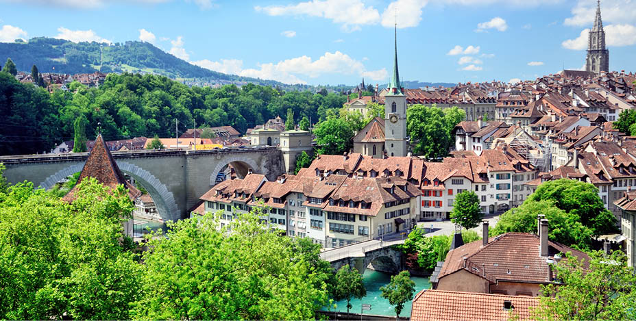 Bern cityscape on a sunny summer day, Switzerland