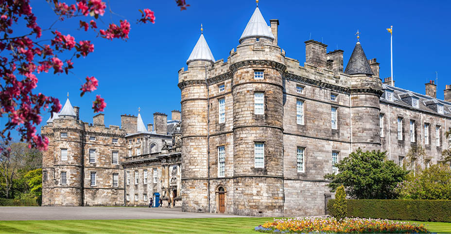 Palace of Holyroodhouse is residence of the Queen in Edinburgh, Scotland