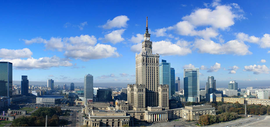 Warsaw panorama with Palace Science and Culture