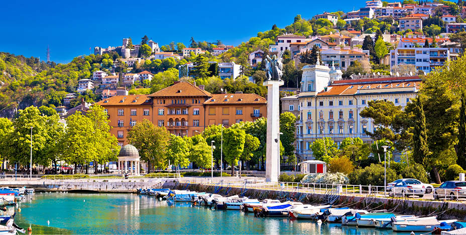 City of Rijeka Delta and trsat view, Kvarner bay, Croatia