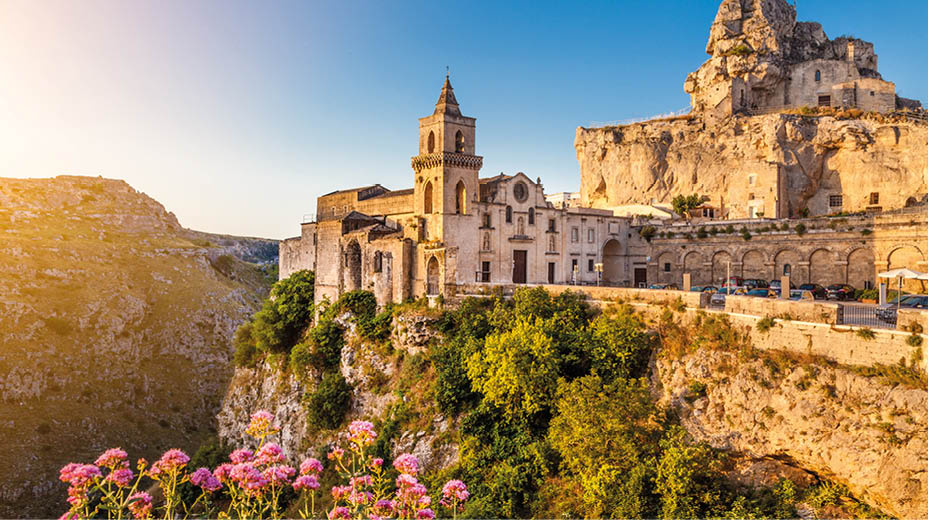 Ancient town of Matera (Sassi di Matera) at sunrise, Basilicata, southern Italy