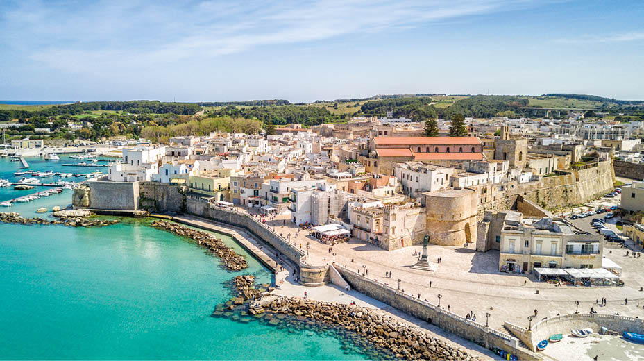 Otranto with historic Aragonese castle in the city center, Apulia, Italy