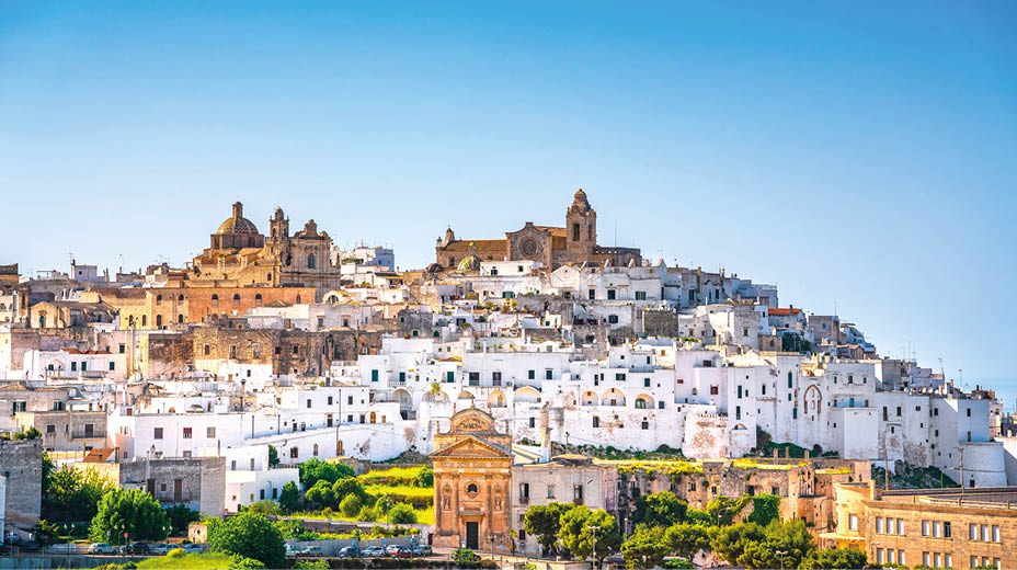 Ostuni white town skyline, Brindisi, Apulia, Italy, southern Italy. Europe.