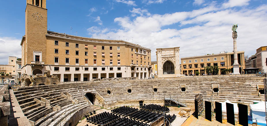 Roman amphitheatre in Sant'Oronzo square could hold about 25000 spectators
