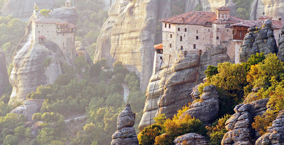Meteora. The Monasteries Rousanoun and St. Nicholas Anapausas. Greece 