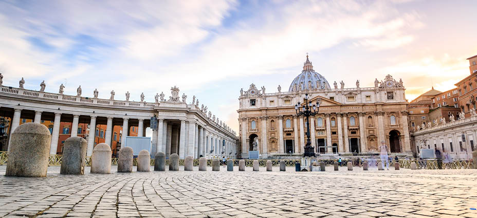 Saint Peter's Basilica and square in Vatican City, Rome, Italy