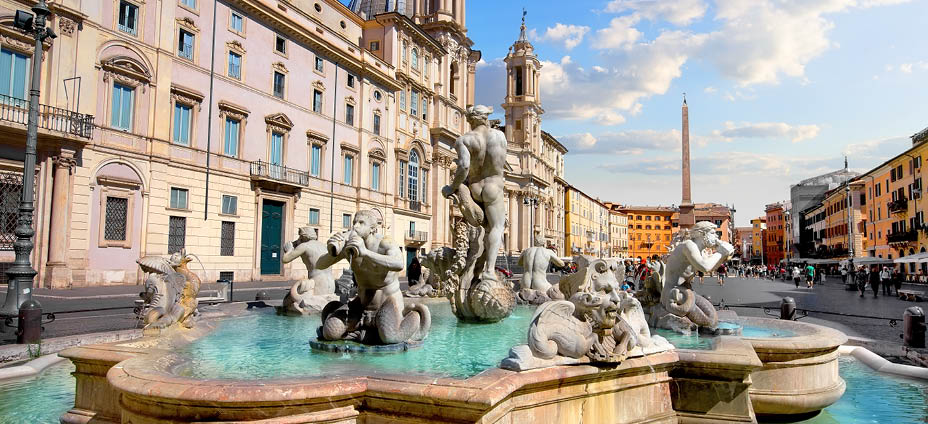 Fontana del Moro on piazza Navona in Rome, Italy