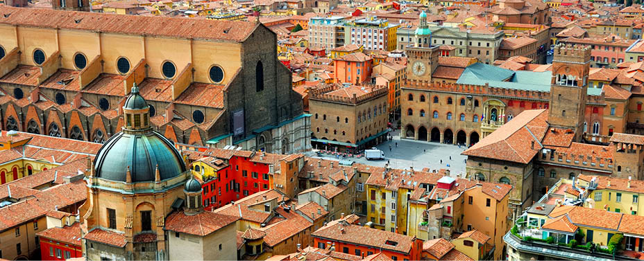 Italy, Bologna view from Asinelli tower.