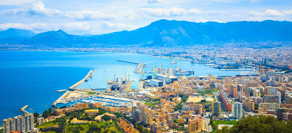 Aerial view of Palermo, Sicily, Italy