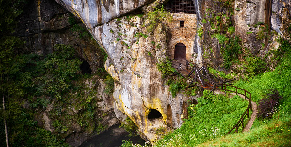 Door in Cave. Postojna. Slovenia